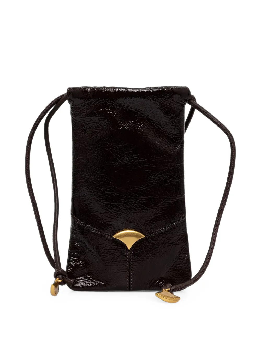Sessùn crinkled-finish phone pouch - Marrone
