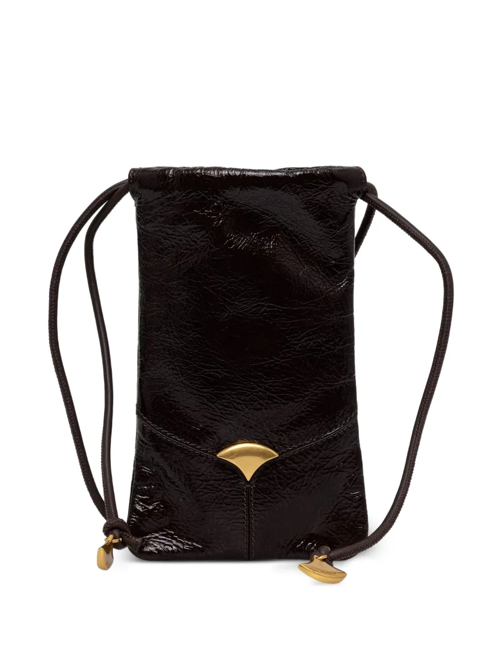 Sessùn crinkled-finish phone pouch - Marrone