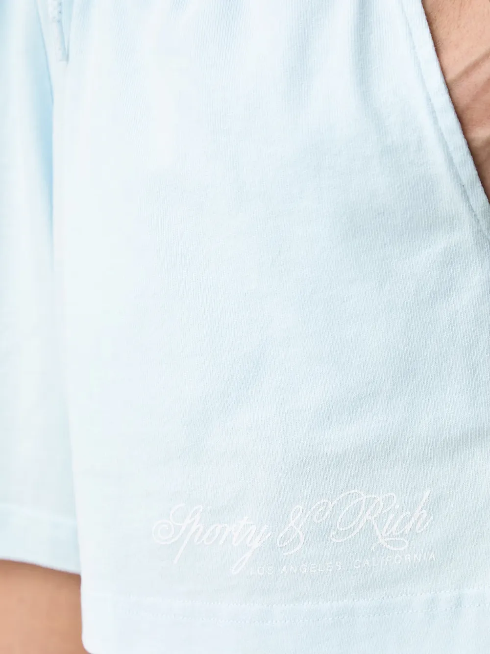 Sporty & Rich Shorts met logoprint Blauw