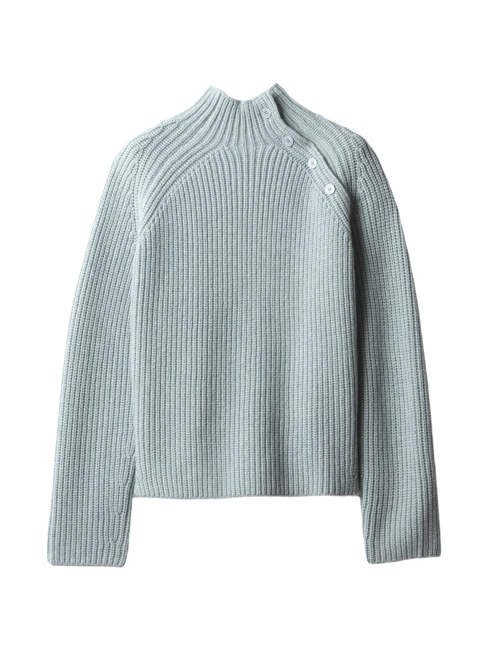 Maison Kitsuné ribbed-knit button-shoulder sweater