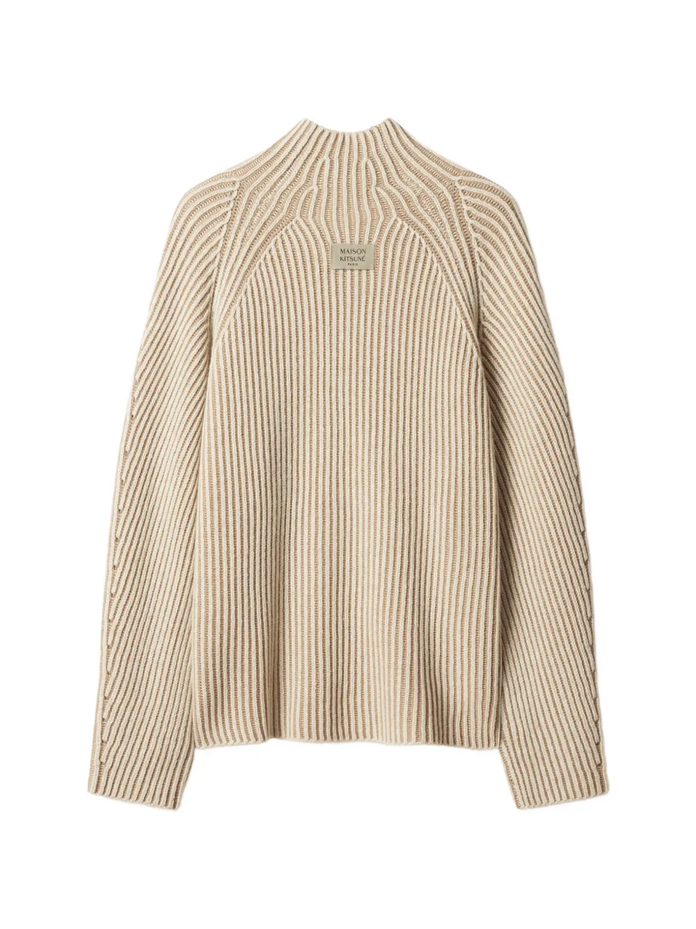 Maison Kitsuné Ribgebreide trui Beige