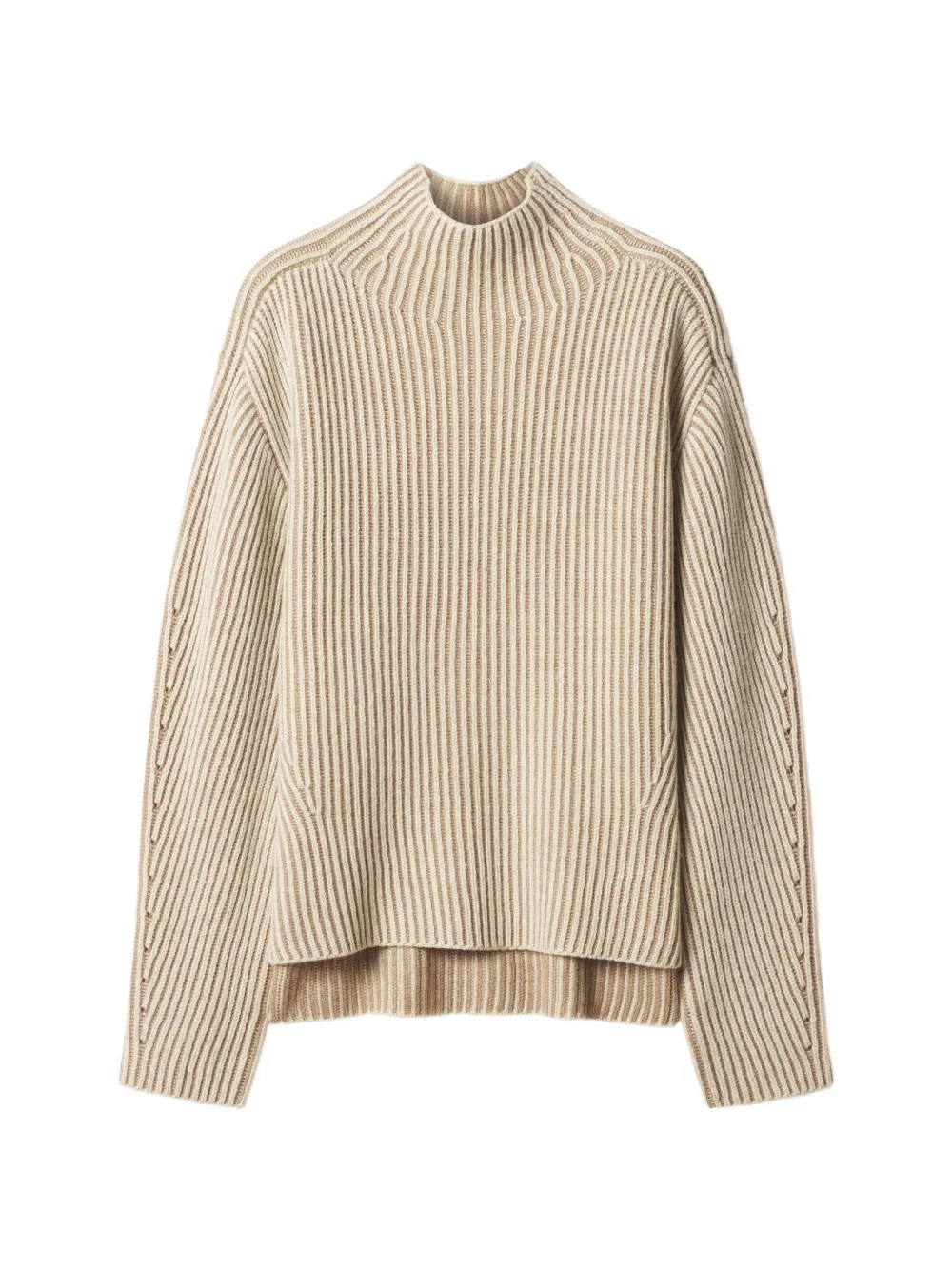Maison Kitsuné ribbed-knit high-neck sweater - Neutrals