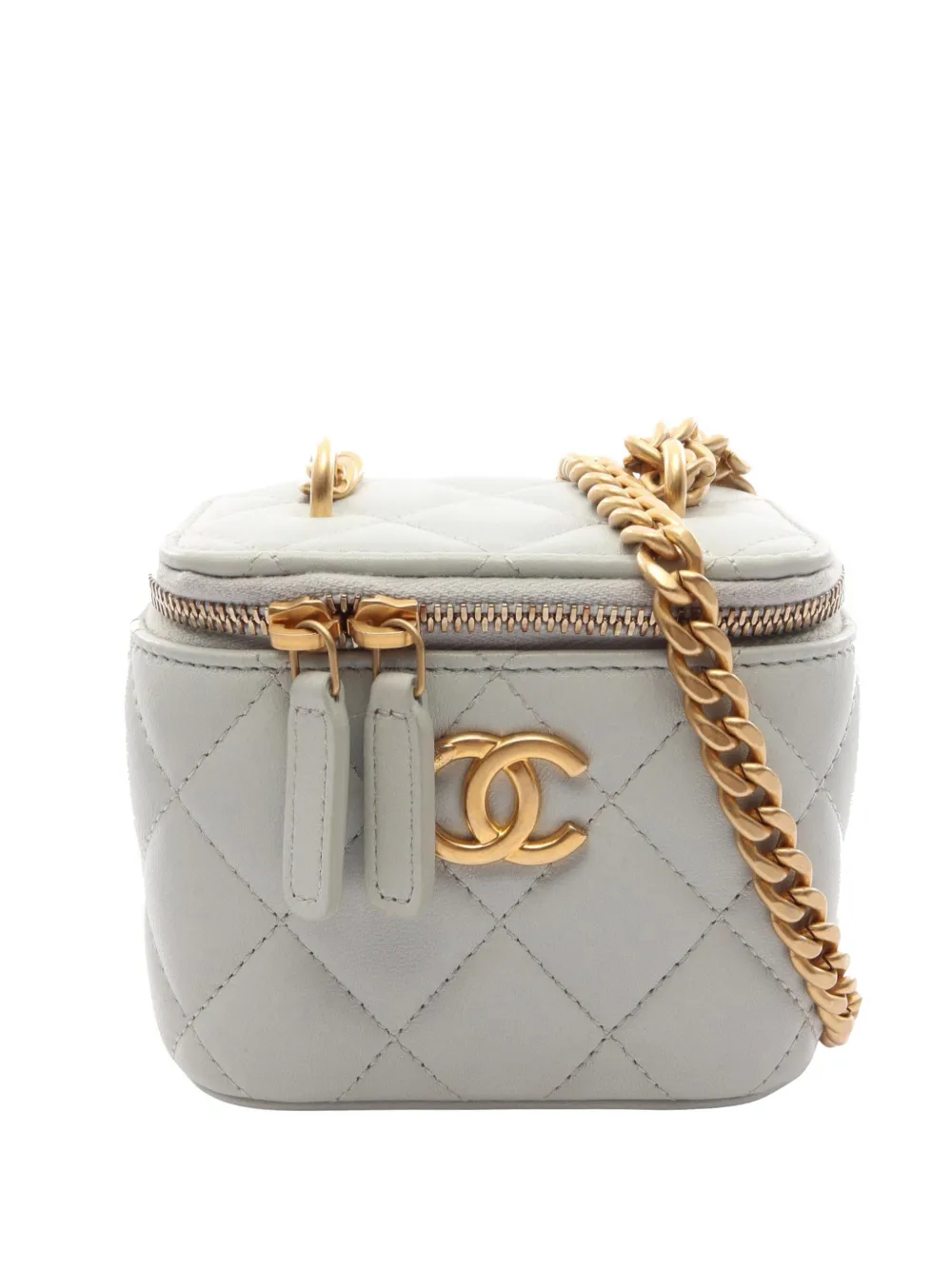 CHANEL Pre-Owned 2021-2026 Mini CC Quilted Lambskin Case With Chain vanity bag - Blue