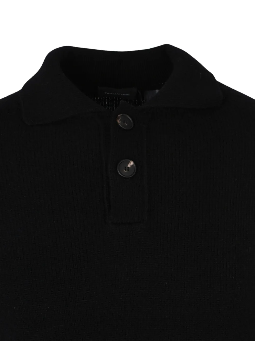 Tagliatore Voltaire poloshirt met lange mouwen Zwart