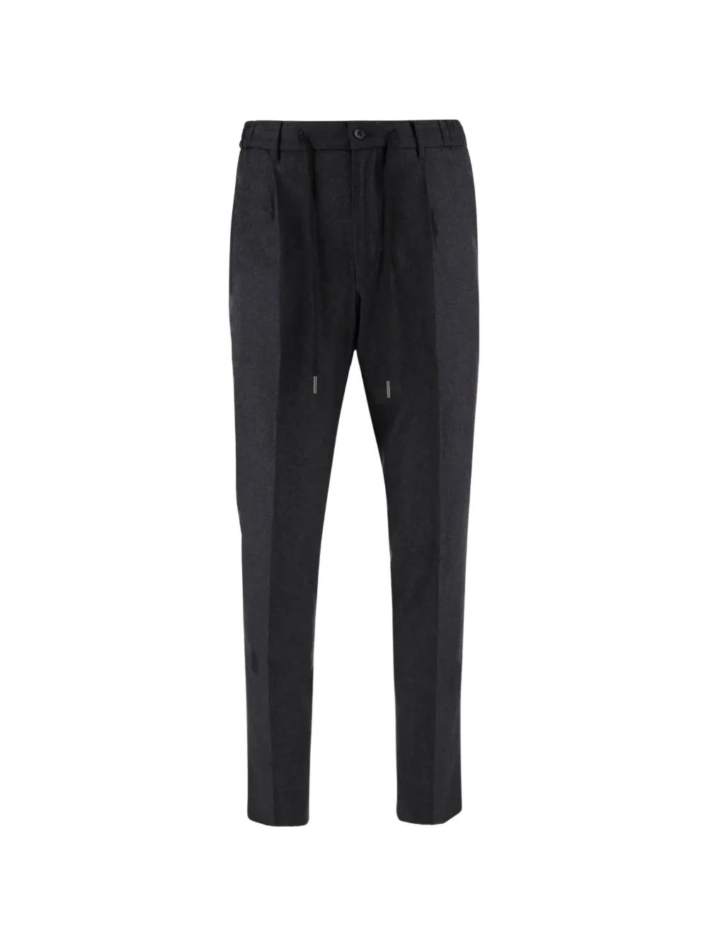 Tagliatore flat-front drawstring tapered trousers Zwart