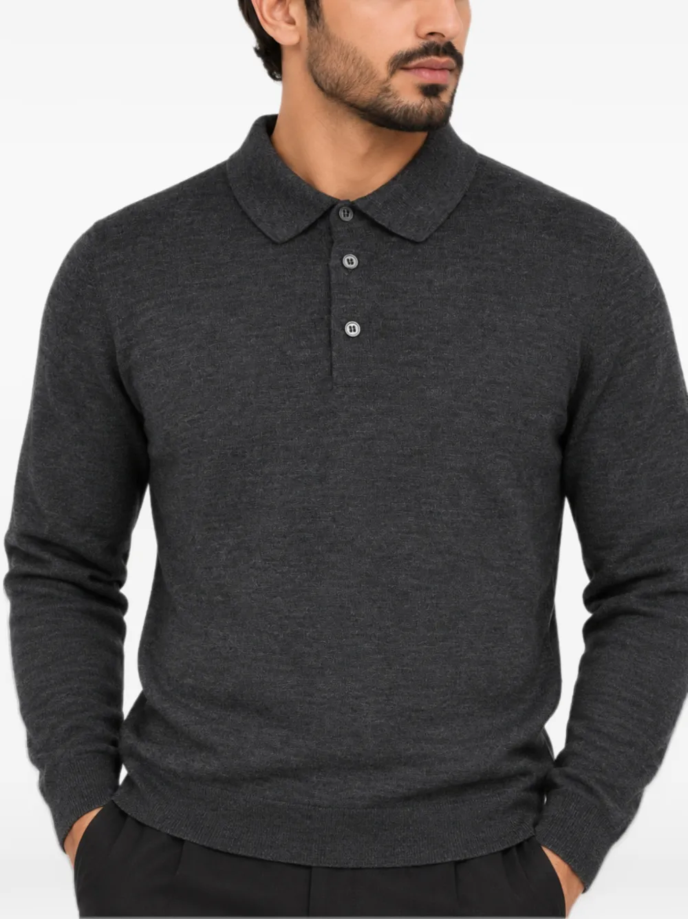 Tagliatore long-sleeve polo shirt Grijs
