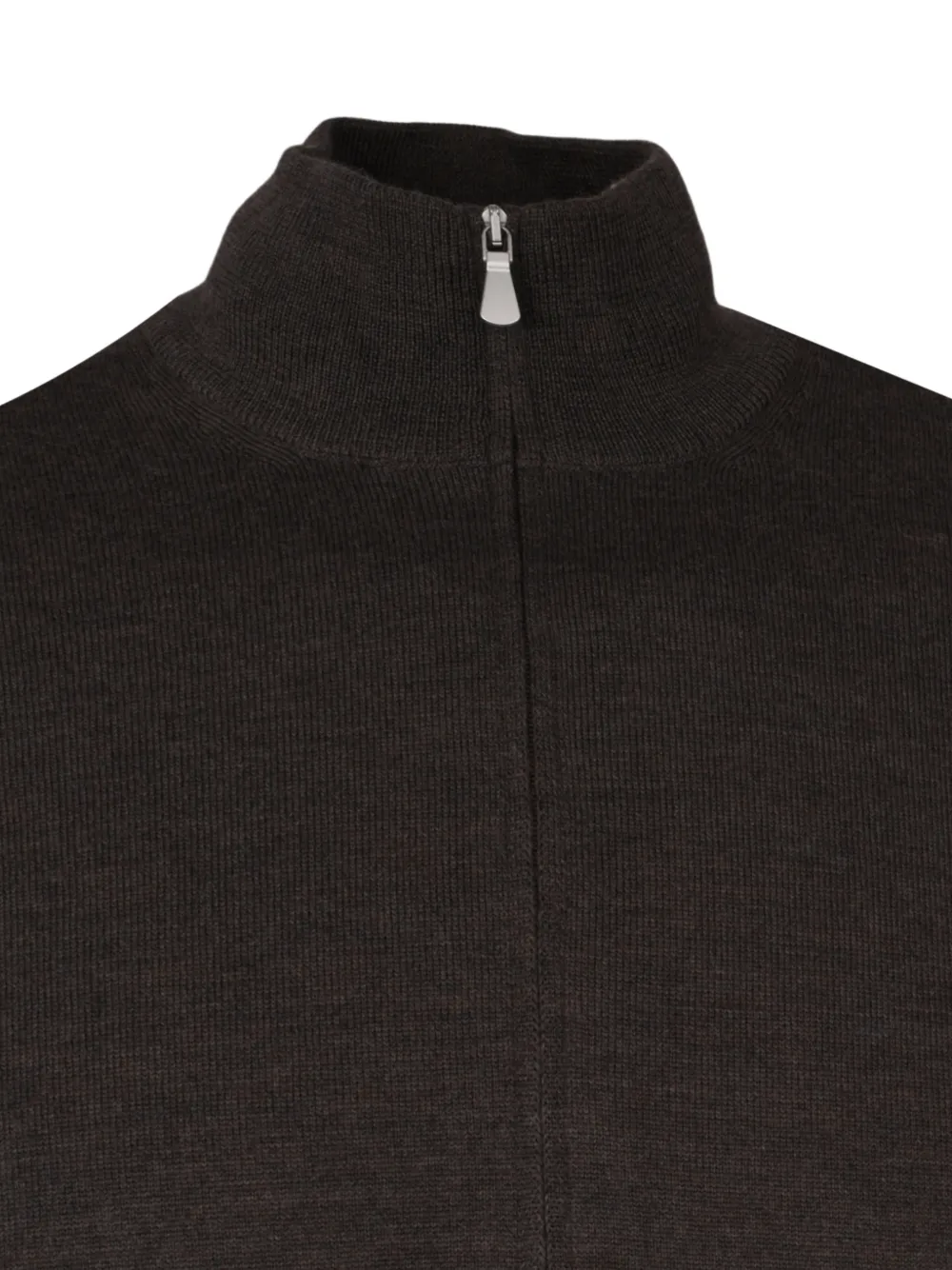 Tagliatore Trui met hoge hals en rits Bruin