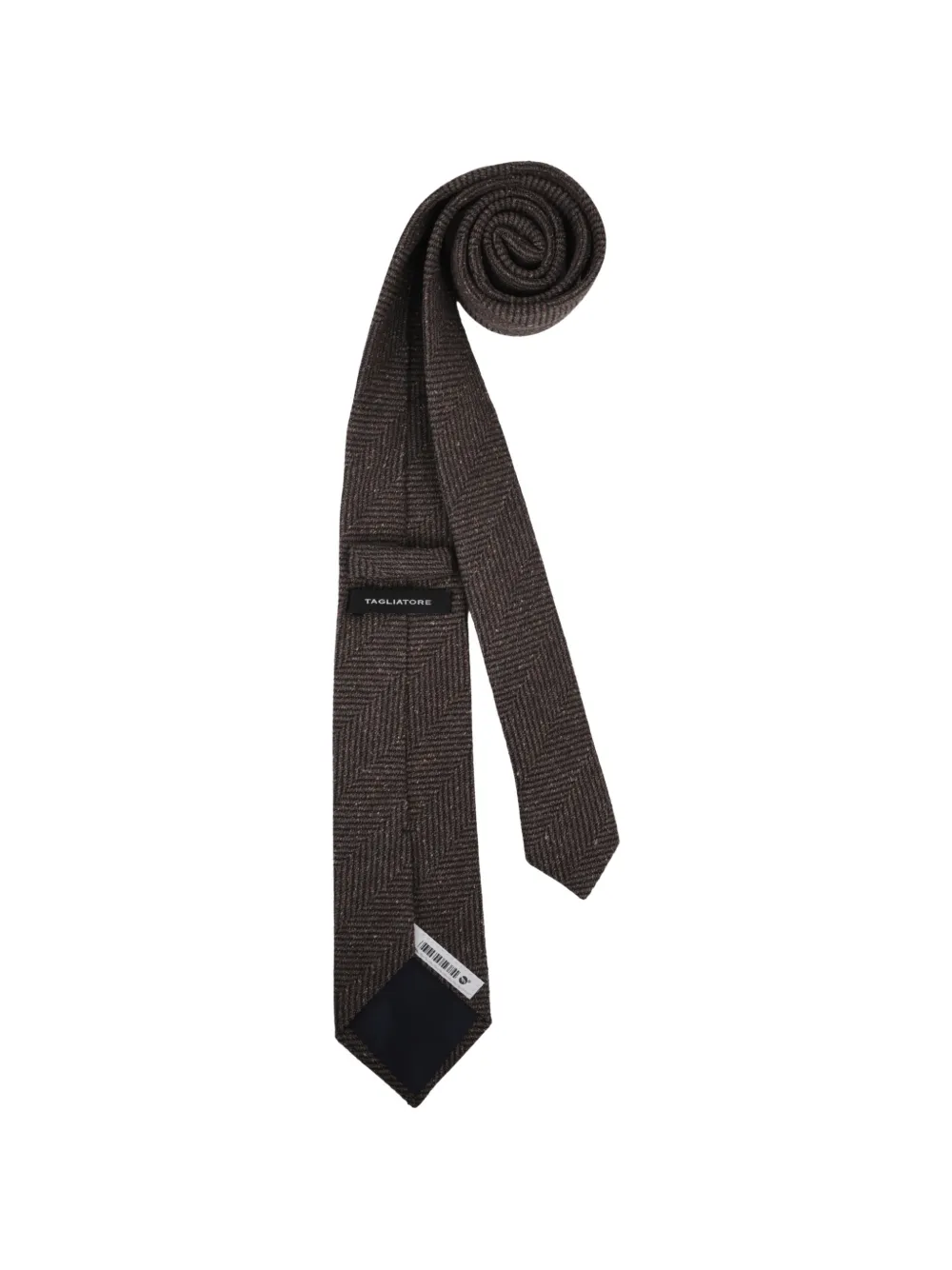 Tagliatore Stropdas met visgraatpatroon Bruin