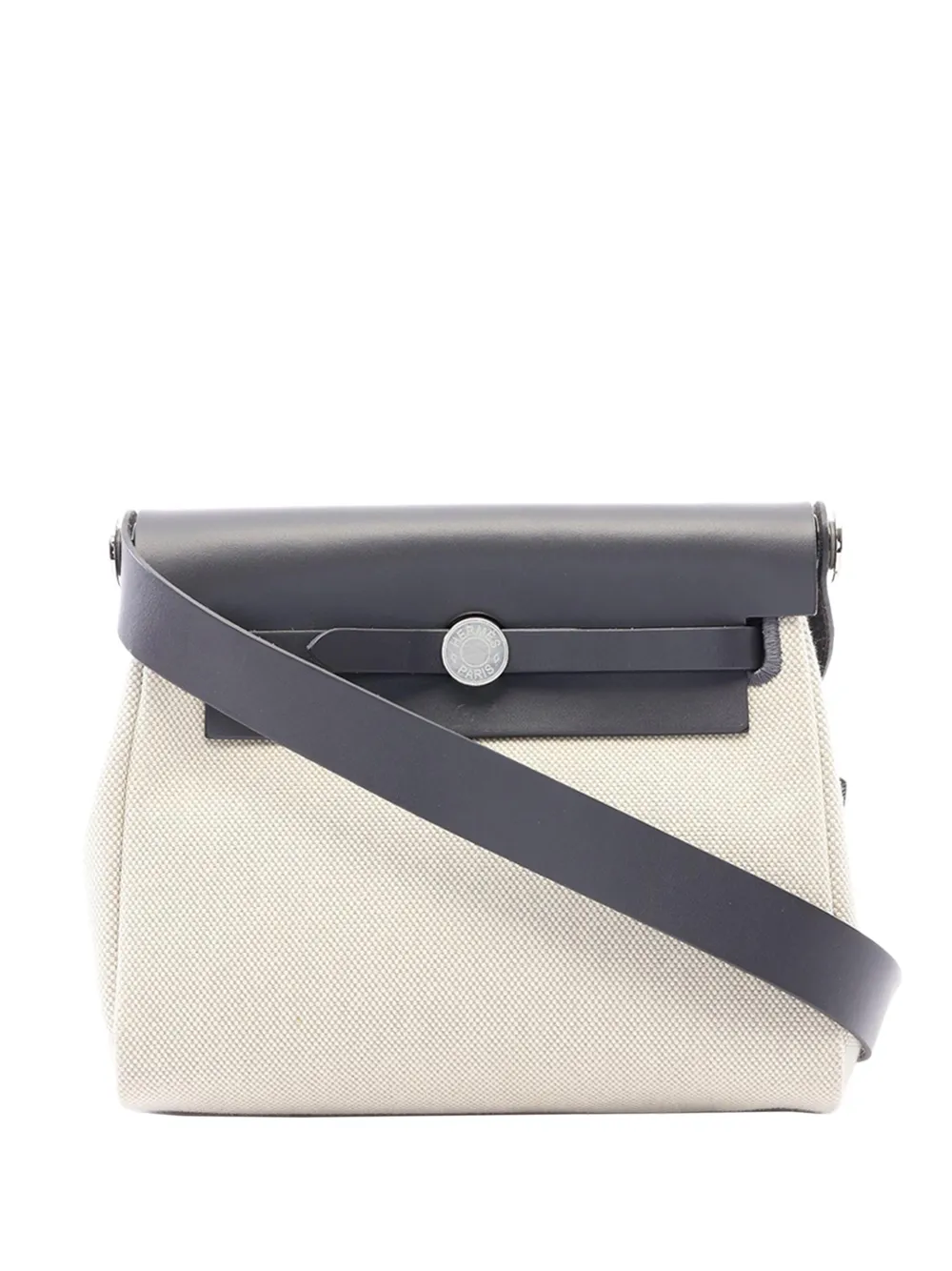 Hermès Pre-Owned 2025 Military Toile and Vache Hunter Herbag Zip 20 crossbody bag - Grau