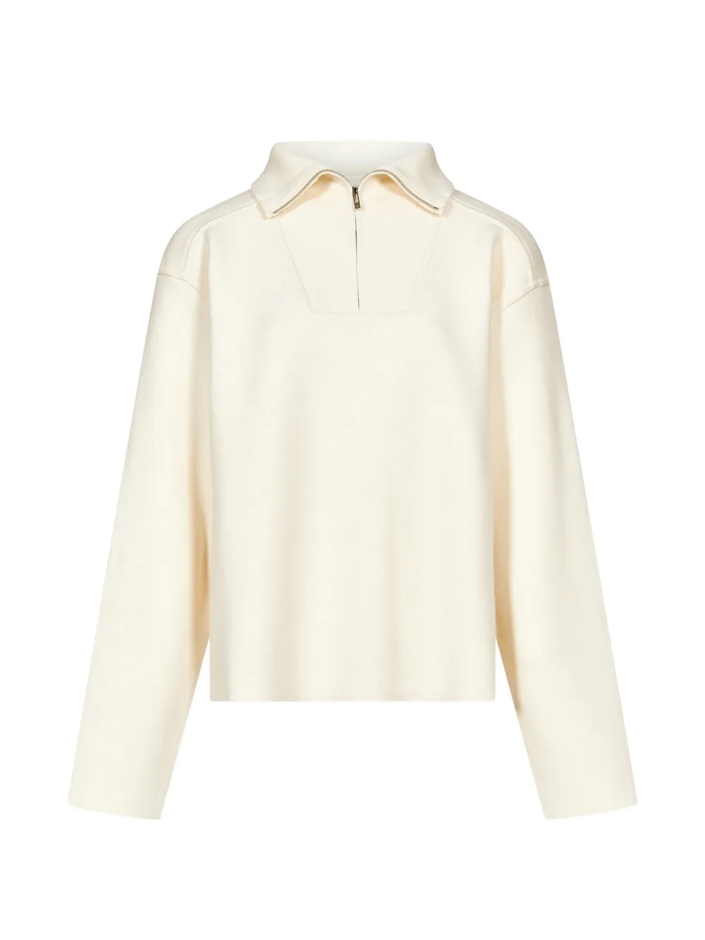 R2W quarter-zip dropped-shoulder sweater - Weiß