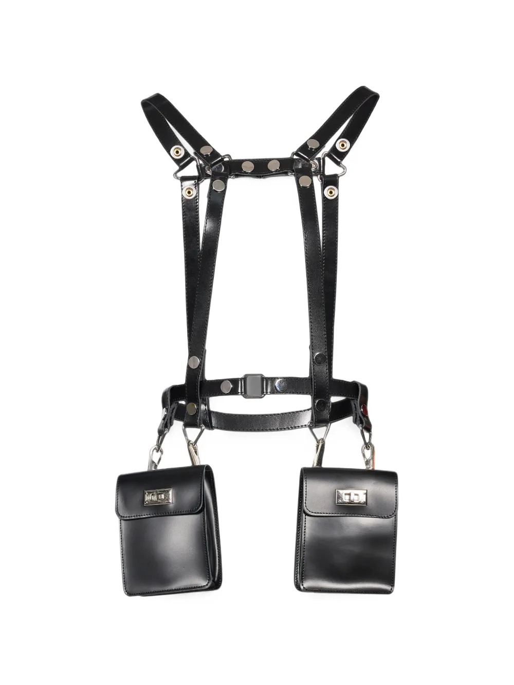 Junya Watanabe harness-style dual-pouch shoulder bag - Black
