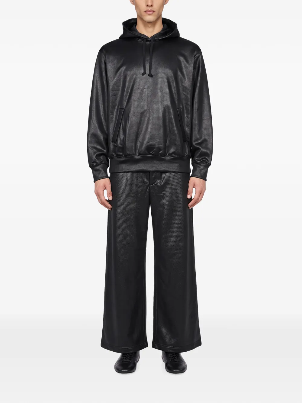 Comme des Garçons Homme Plus Hoodie met geperforeerde details Zwart