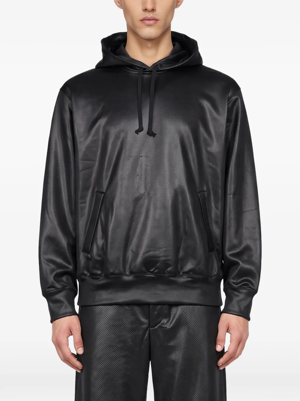 Comme des Garçons Homme Plus Hoodie met geperforeerde details Zwart