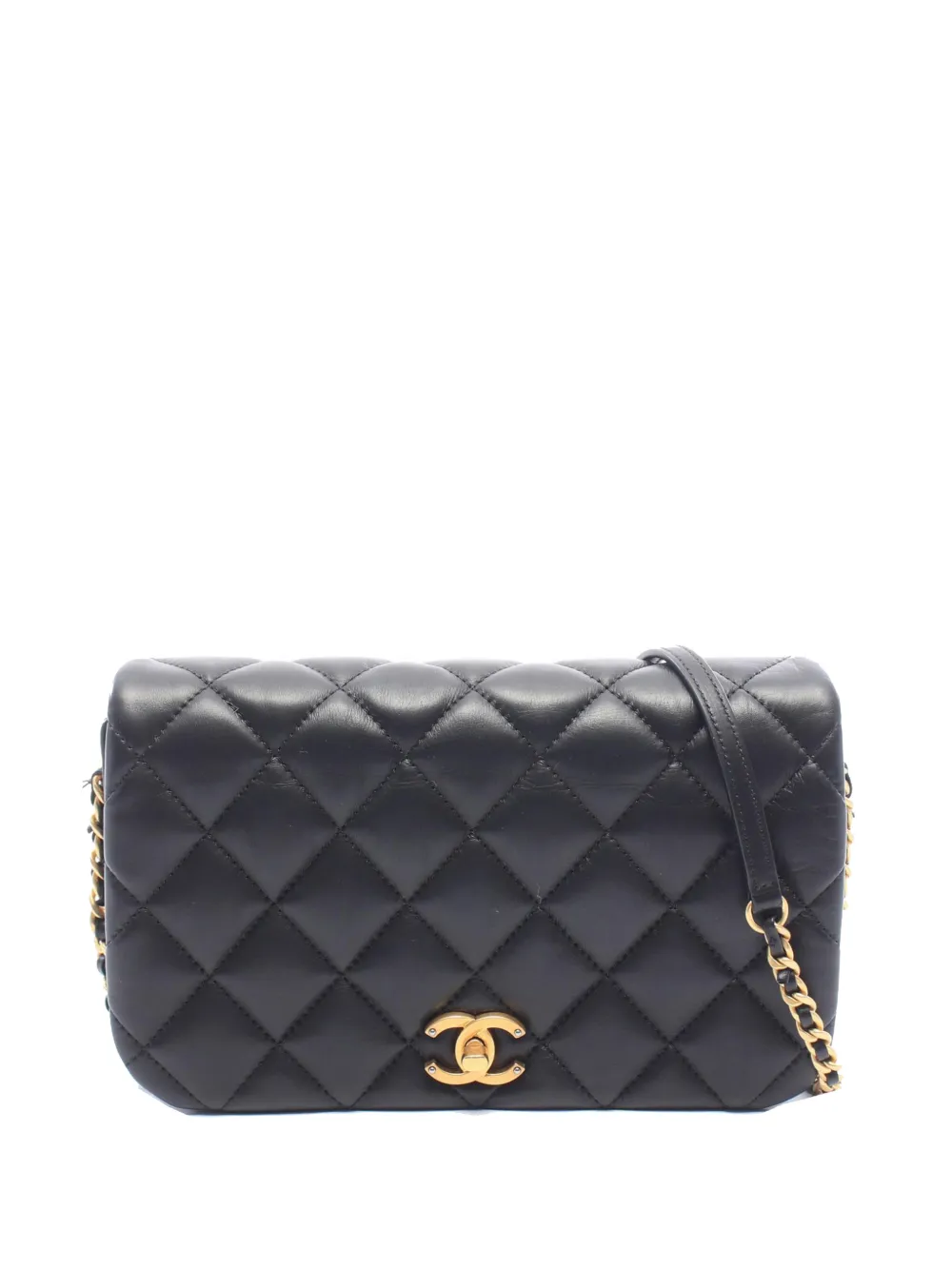 CHANEL Pre-Owned 2020 Medium Quilted Lambskin Full Flap crossbody bag - Nero