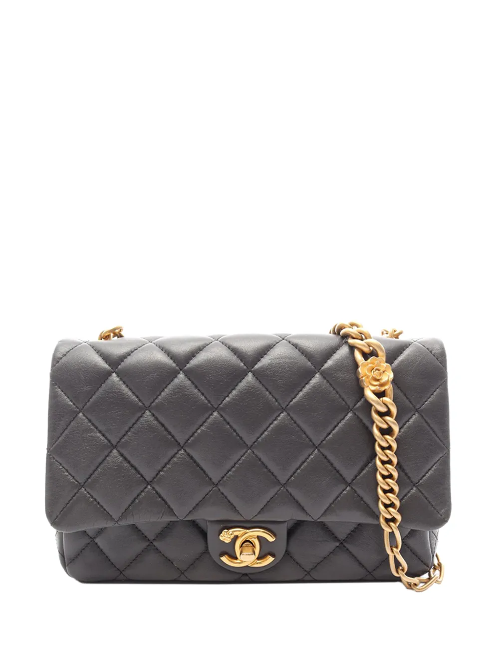 CHANEL Pre-Owned 2021-2026 CC Quilted Lambskin Single Flap shoulder bag - Grigio