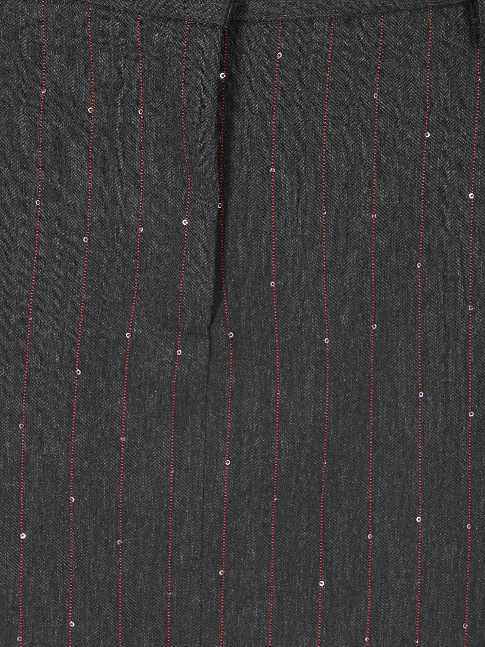 ERMANNO FIRENZE pinstripe sequin-embellished midi skirt Grijs