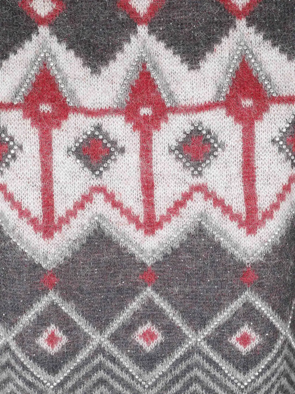 ERMANNO FIRENZE geometric-pattern sequin-embellished sweater Grijs