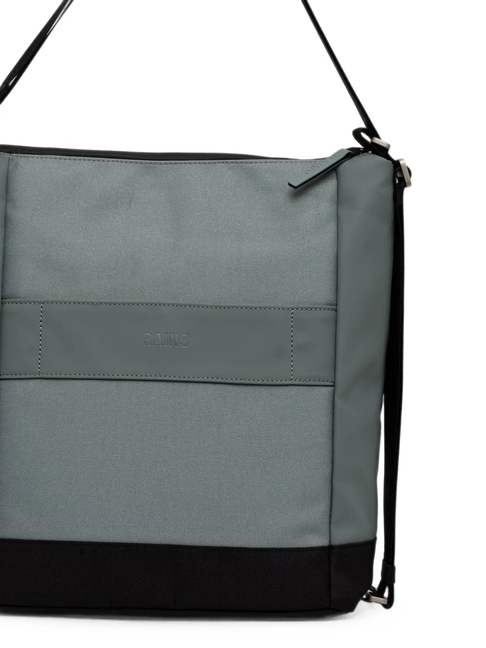 Rains Otaru shopper met vlakken en rits Groen