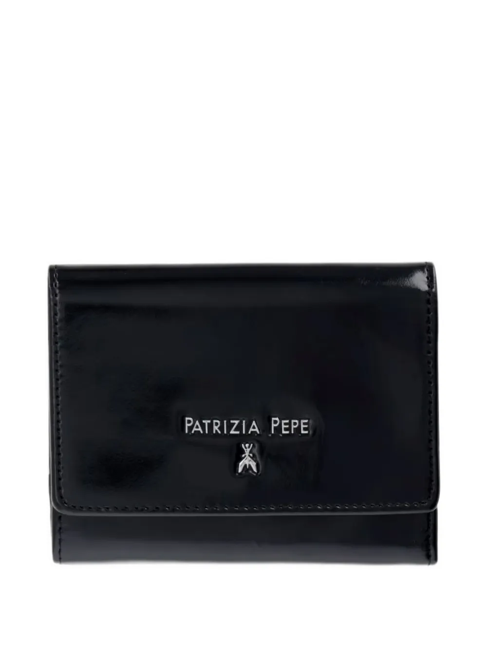 Patrizia Pepe logo-plaque patent-leather wallet - Nero