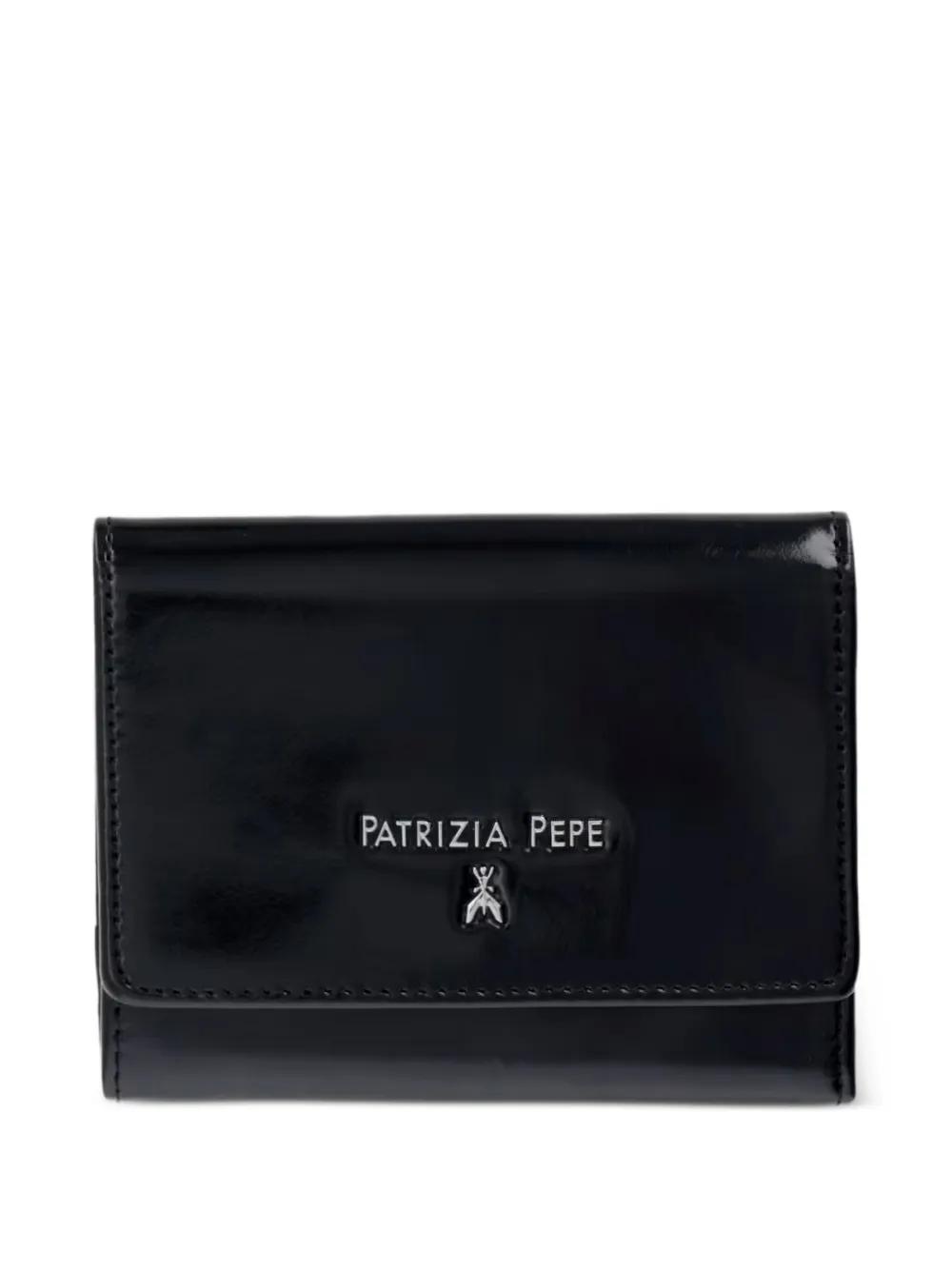 Patrizia Pepe logo-plaque patent-leather wallet - Schwarz