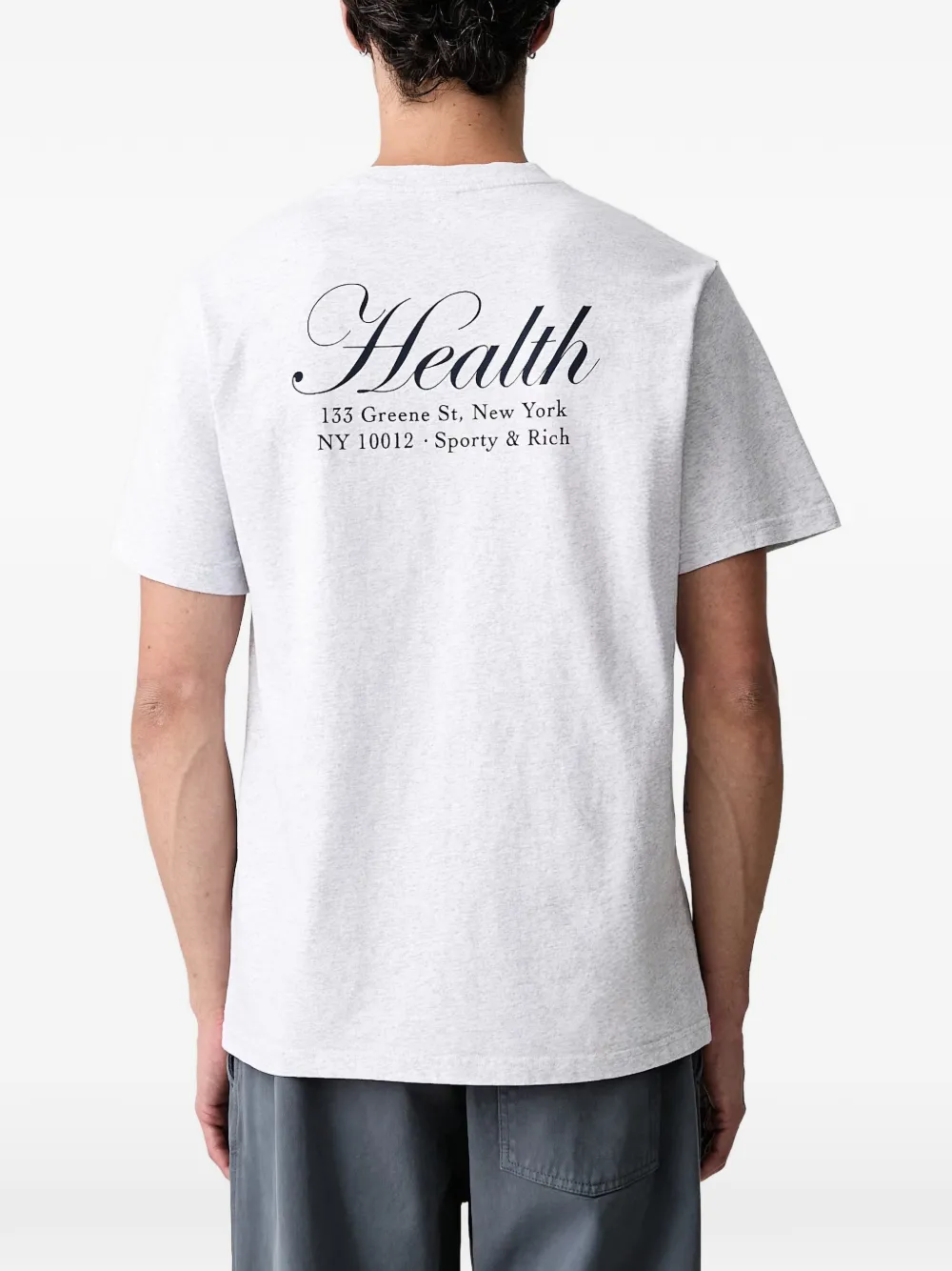 Sporty & Rich Health logo-print T-shirt Grijs
