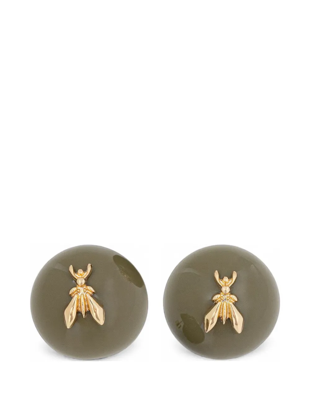 Patrizia Pepe Fly-plaque round stud earrings - Verde