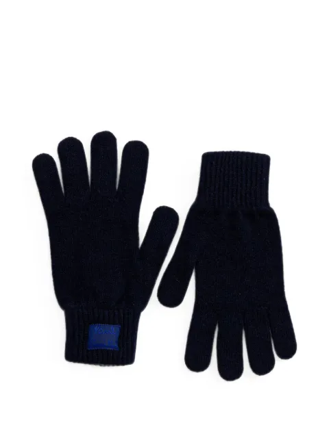 Paul Smith logo-patch ribbed-cuff gloves