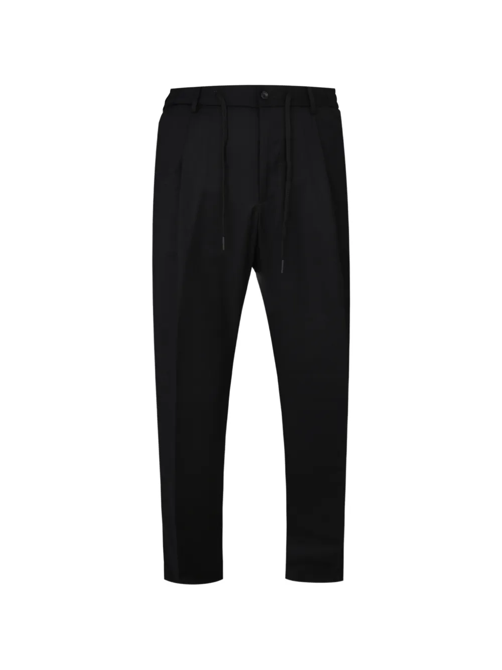 Tagliatore drawstring pleated straight trousers - Schwarz