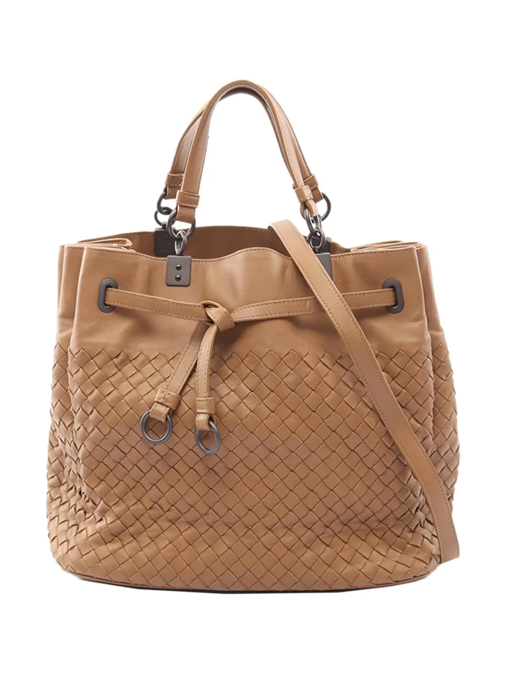 Bottega Veneta Pre-Owned 2012-2026 Nappa Intrecciato satchel - Braun