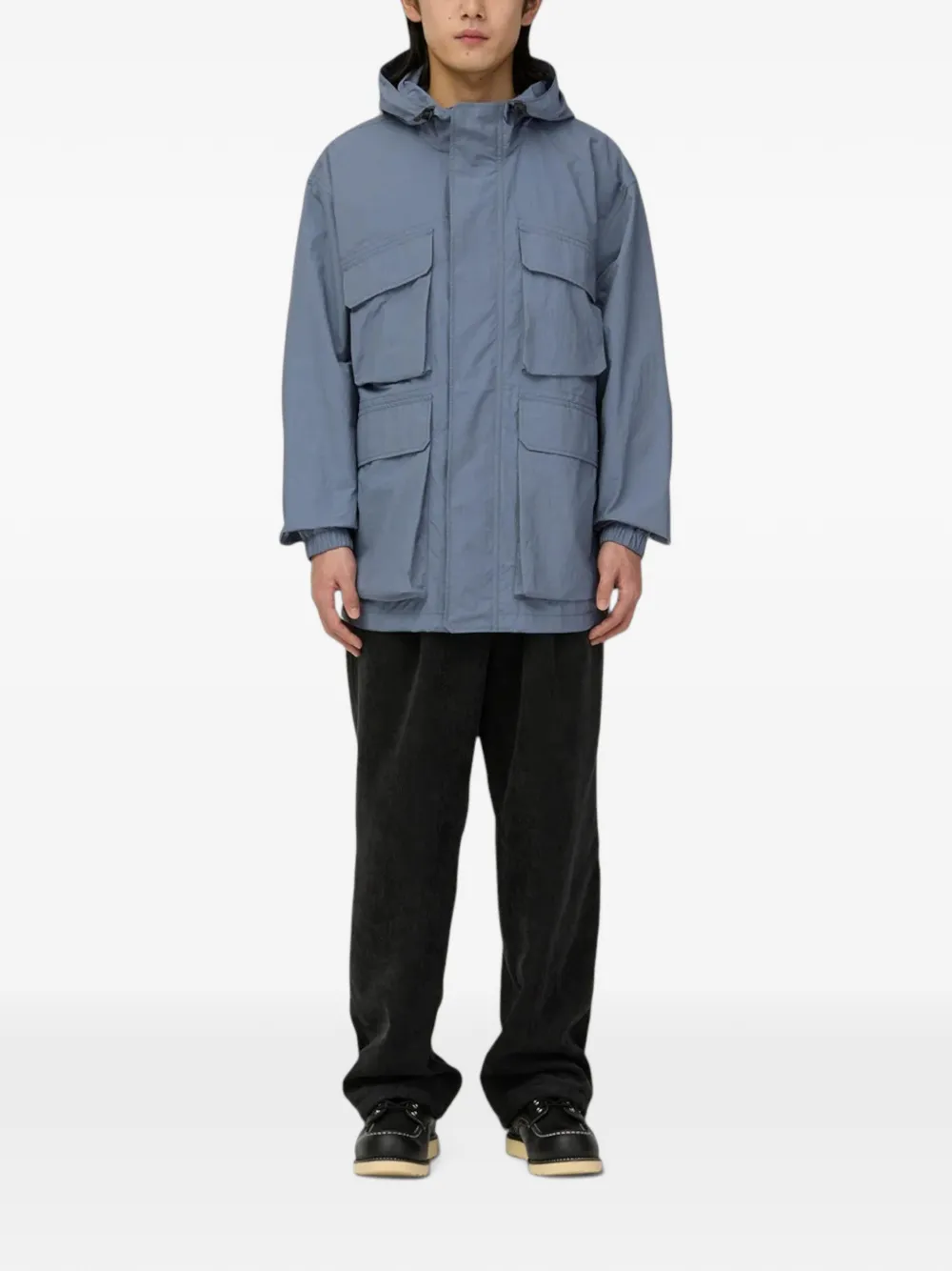 Snow Peak ripstop hooded jacket Blauw
