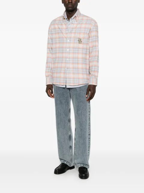 Drôle De Monsieur check-pattern embroidered-logo shirt
