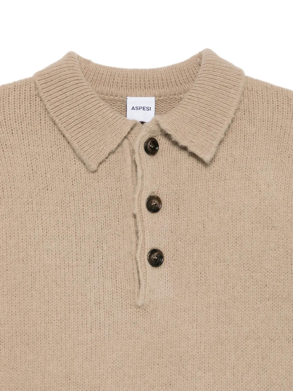 ASPESI Gebreid poloshirt met knopenbies Beige