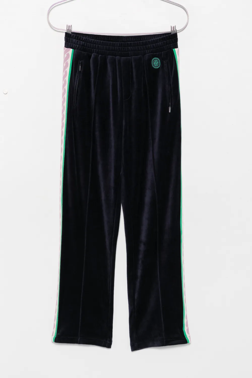 Drôle De Monsieur velvet side-stripe track pants - Blu