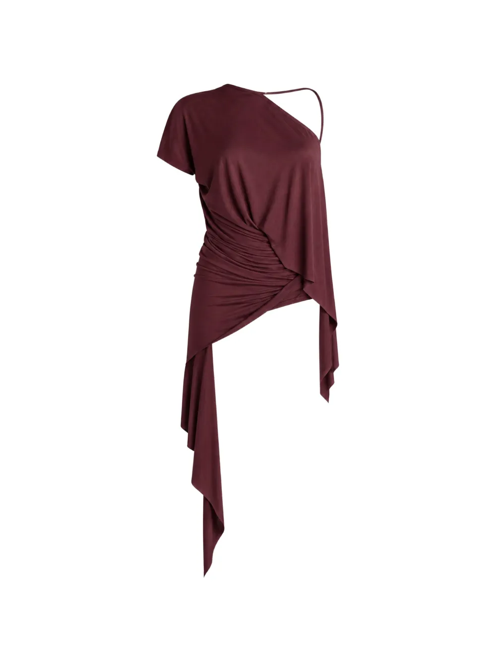 Rick Owens Lilies ruched asymmetric top - Rosso