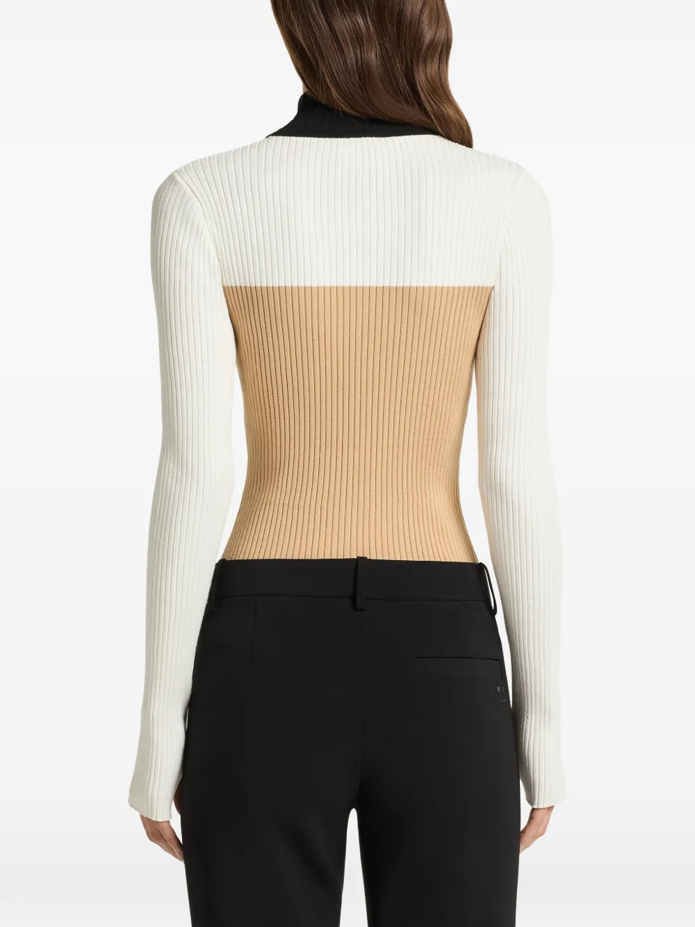 Courrèges Ribgebreide trui met logo-patch Wit