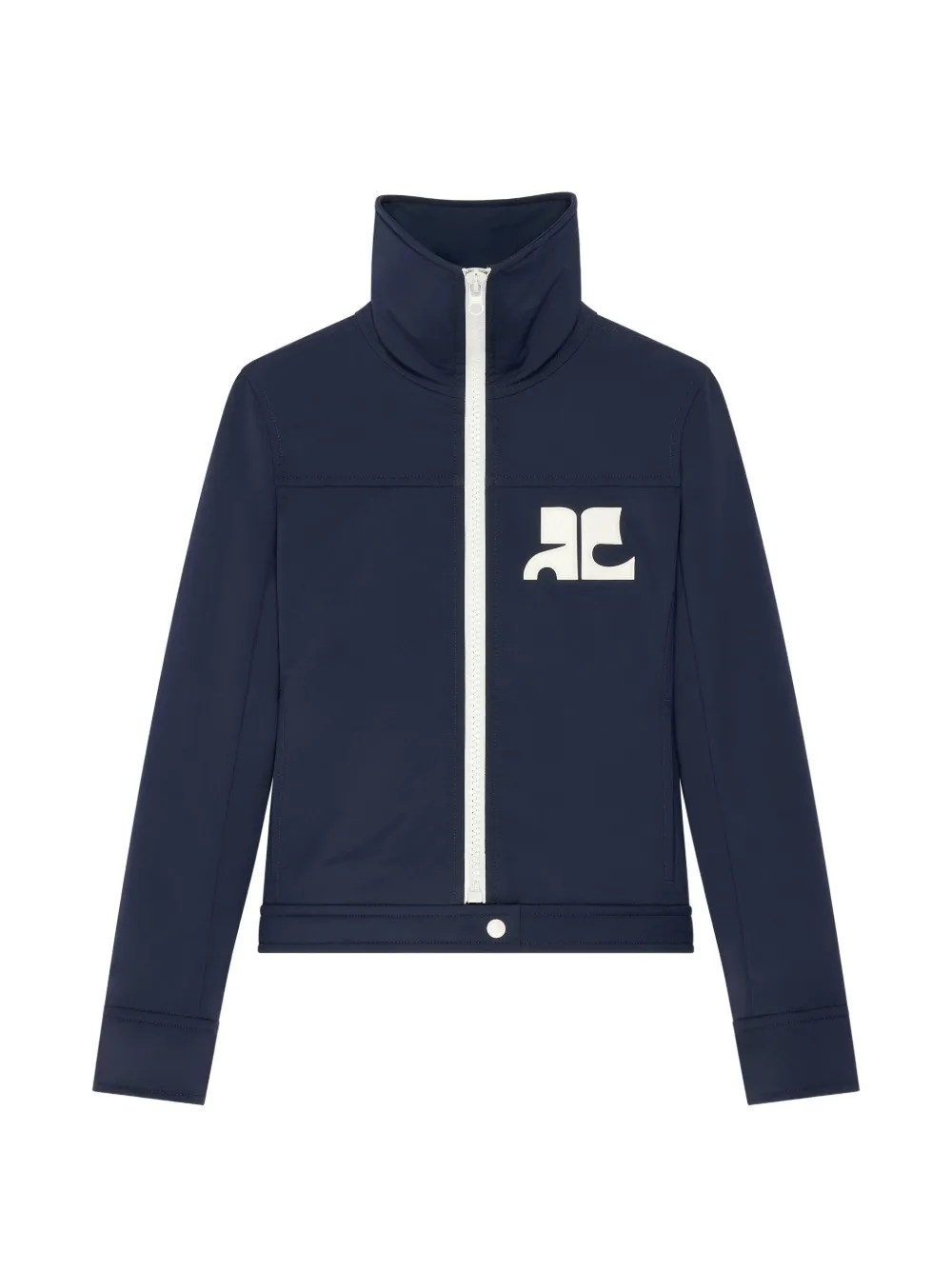 Courrèges logo-patch zip-up jacket