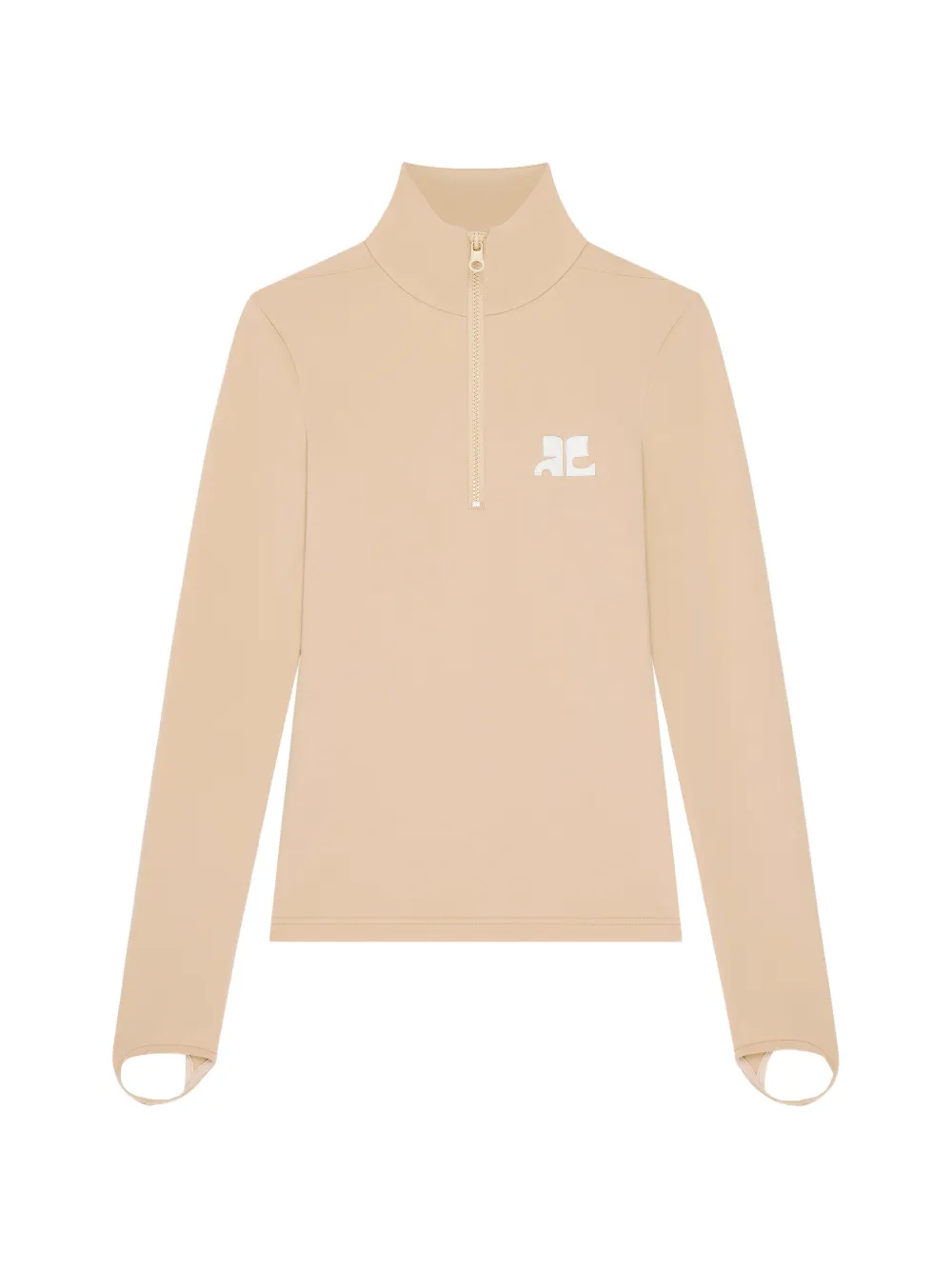 Courrèges zipped mock-neck top - Tons neutres Courrèges zipped mock-neck top - Tons neutres