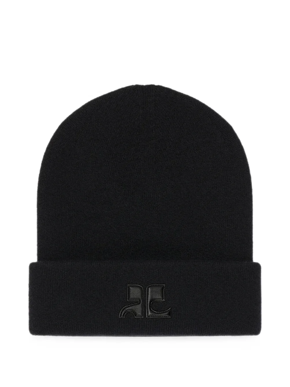 Courrèges AC logo-patch beanie hat - Noir