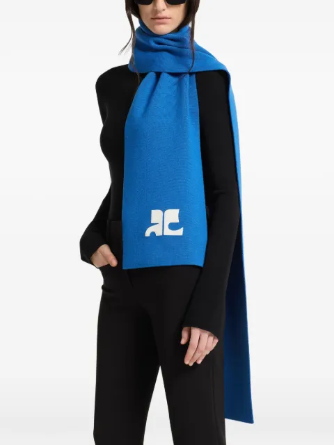 Courrèges AC logo-patch merino-wool scarf