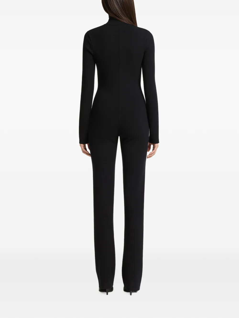 Courrèges Ribgebreide jumpsuit met rits Zwart
