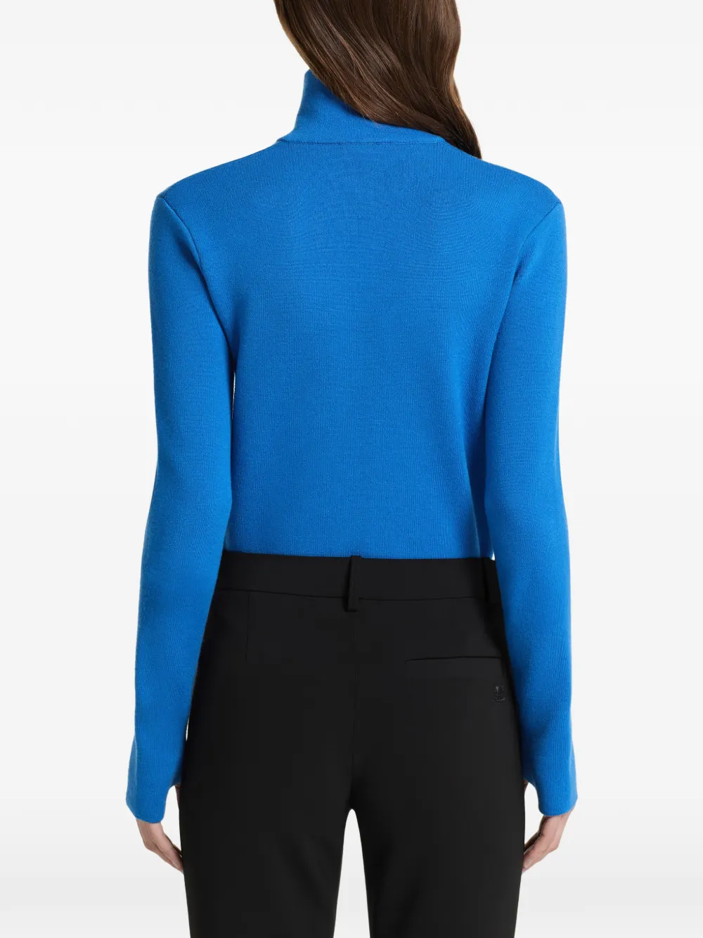 Courrèges logo-patch zipped cardigan Blauw