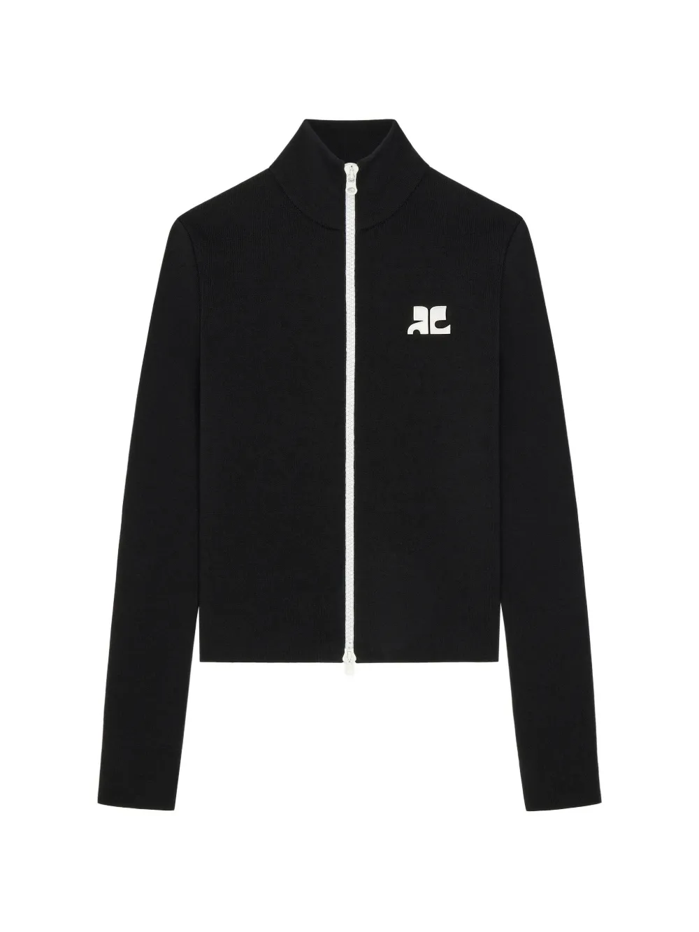Courrèges logo-patch zipped cardigan
