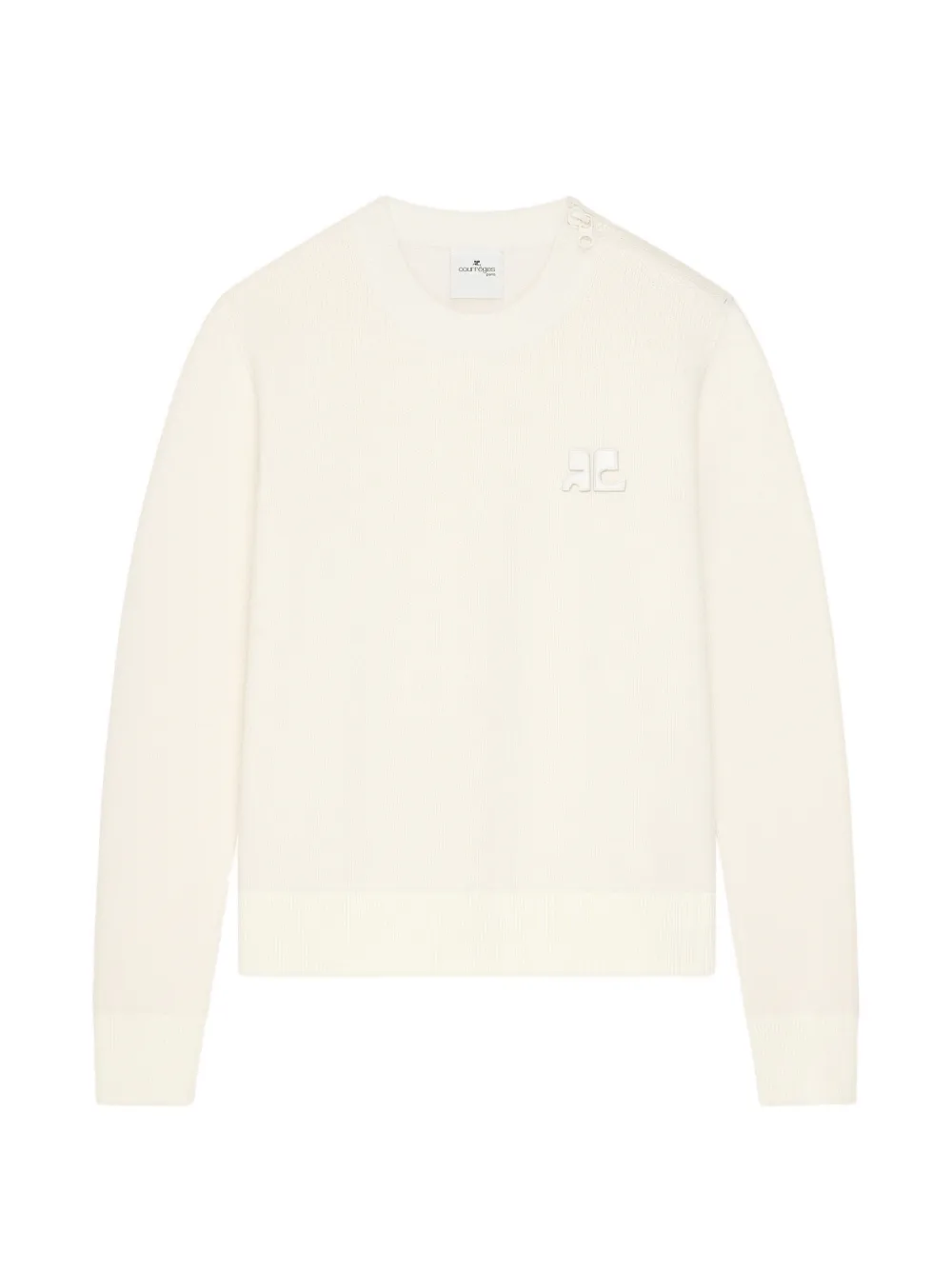 Courrèges logo-patch zip-shoulder sweater