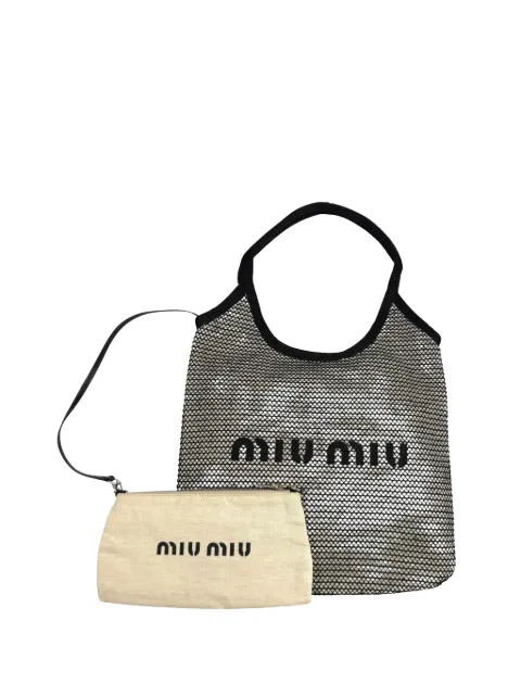 Miu Miu Pre-Owned sac cabas Raffia Mesh Ivy (2010-2026)