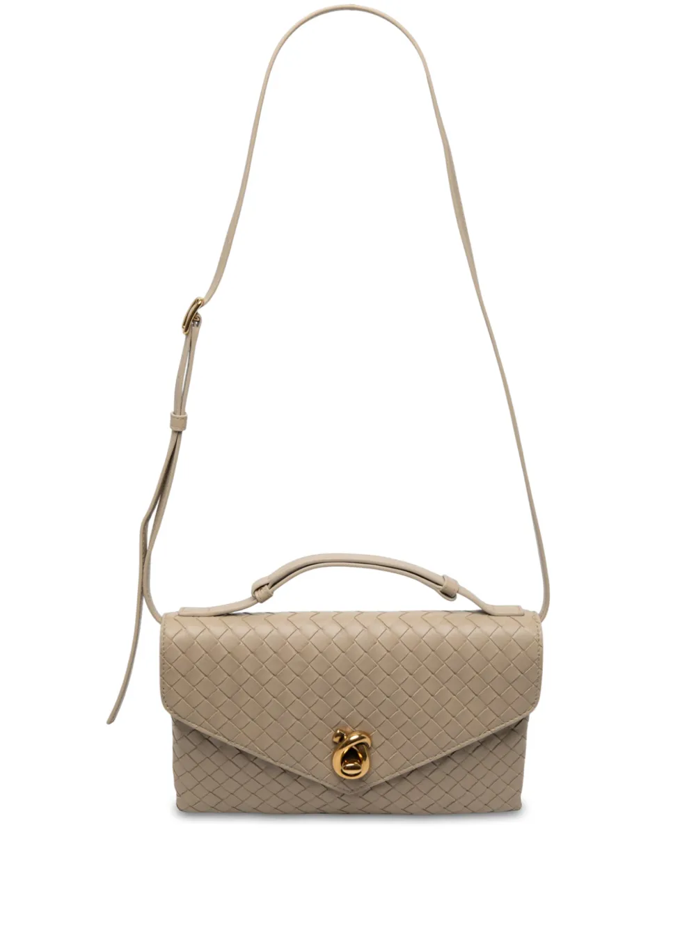 Bottega Veneta Pre-Owned Borsa a tracolla Intrecciato Knot Lock in nappa con manico 2012-2026 - Toni neutri