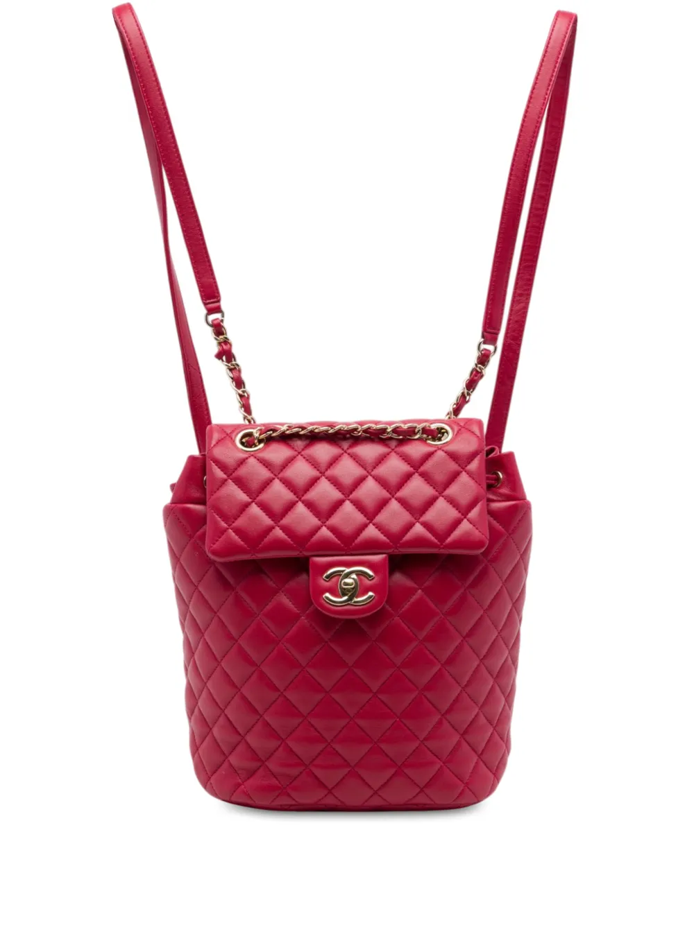 CHANEL Pre-Owned mini sac à dos Urban Spirit en cuir d'agneau matelassé (2016-2017) - Rouge
