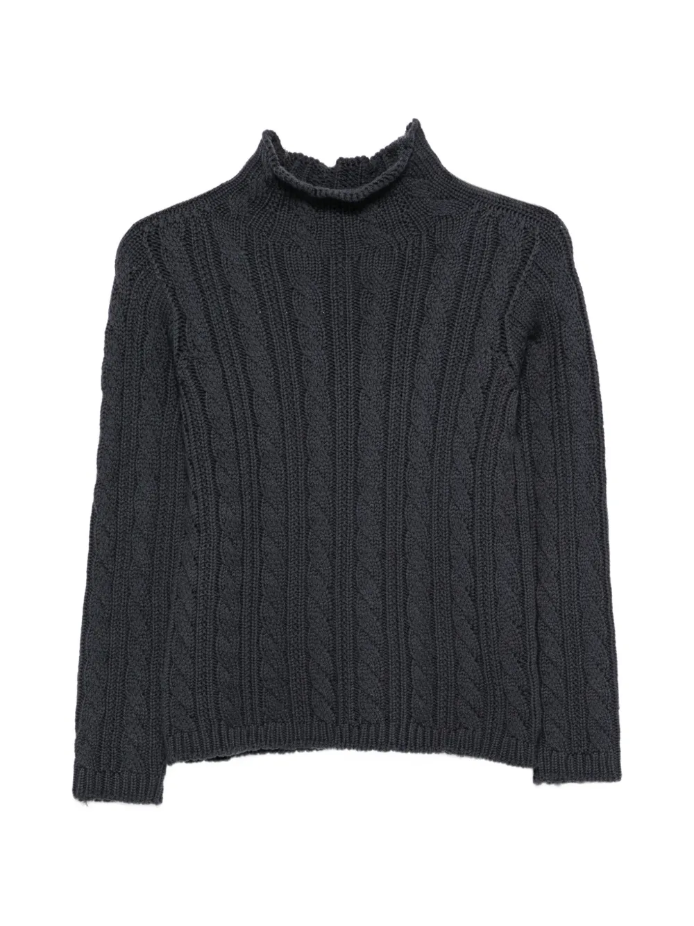 19.61 MILANO Maglione Ursula a collo alto a trecce - Blu