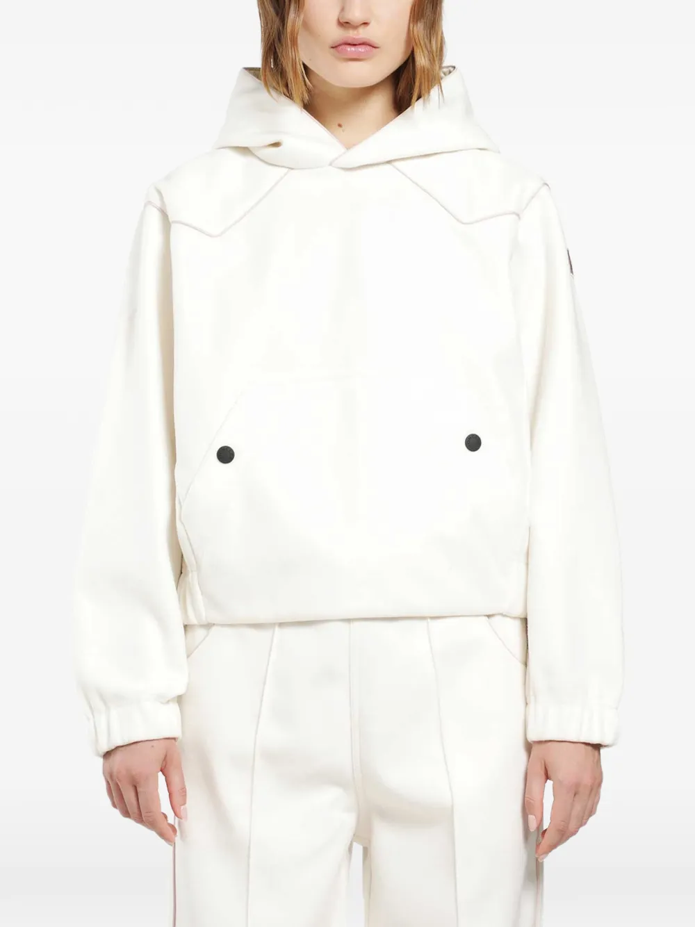 Moncler Grenoble logo-patch hoodie Beige