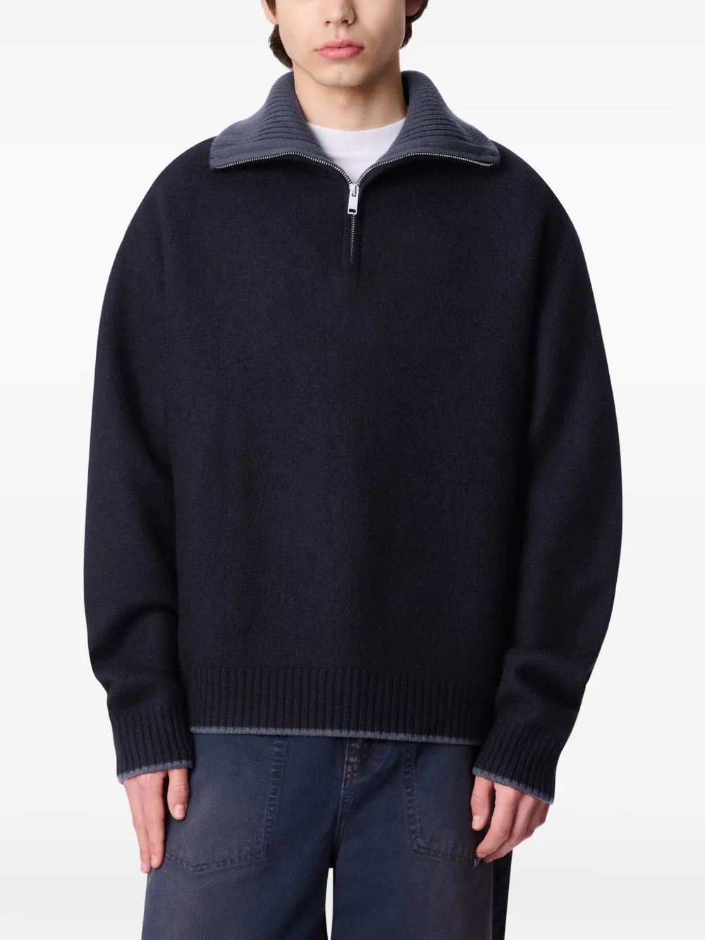 Axel Arigato Trace half-zip sweater Zwart
