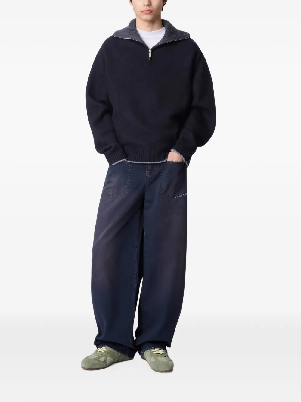 Axel Arigato Trace half-zip sweater Zwart